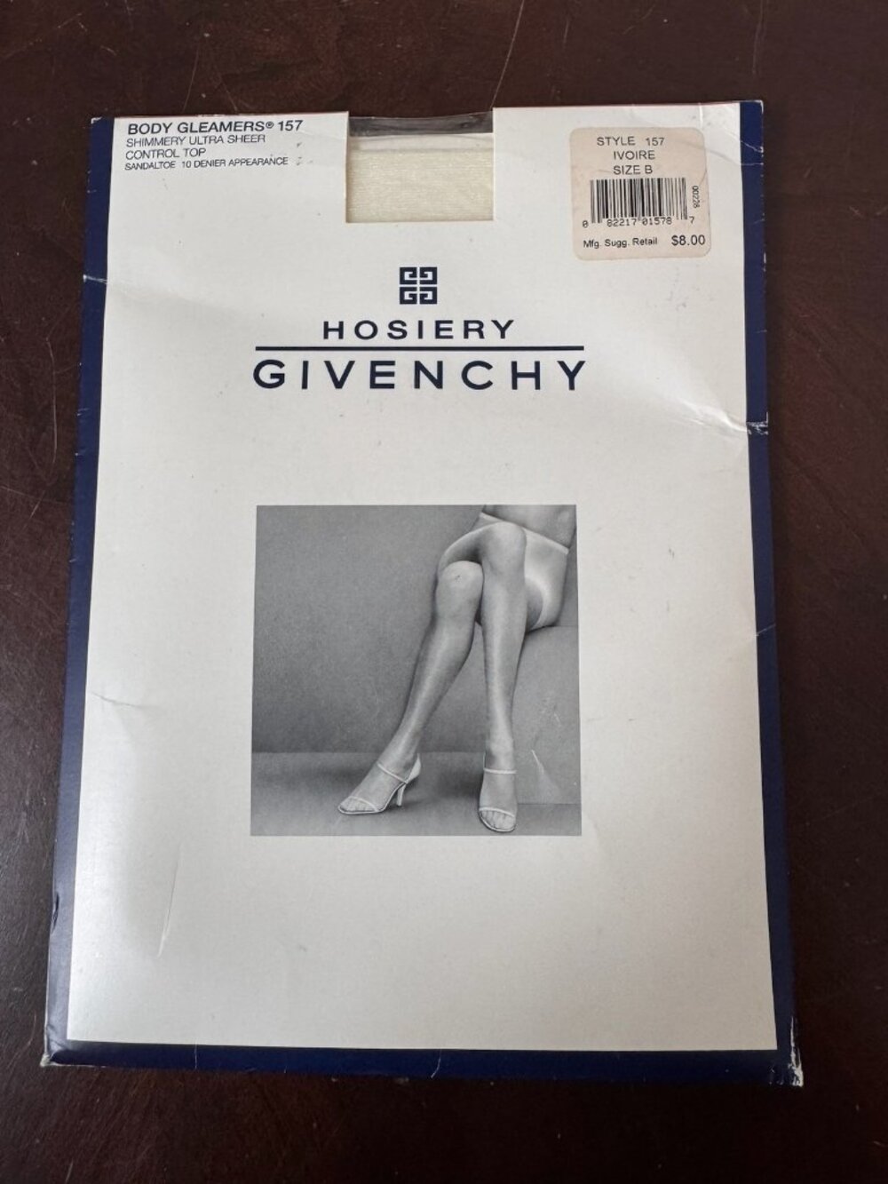 VTG NEW Givenchy Hosiery Body Gleamers Pantyhose Size B Ivoire Style 157